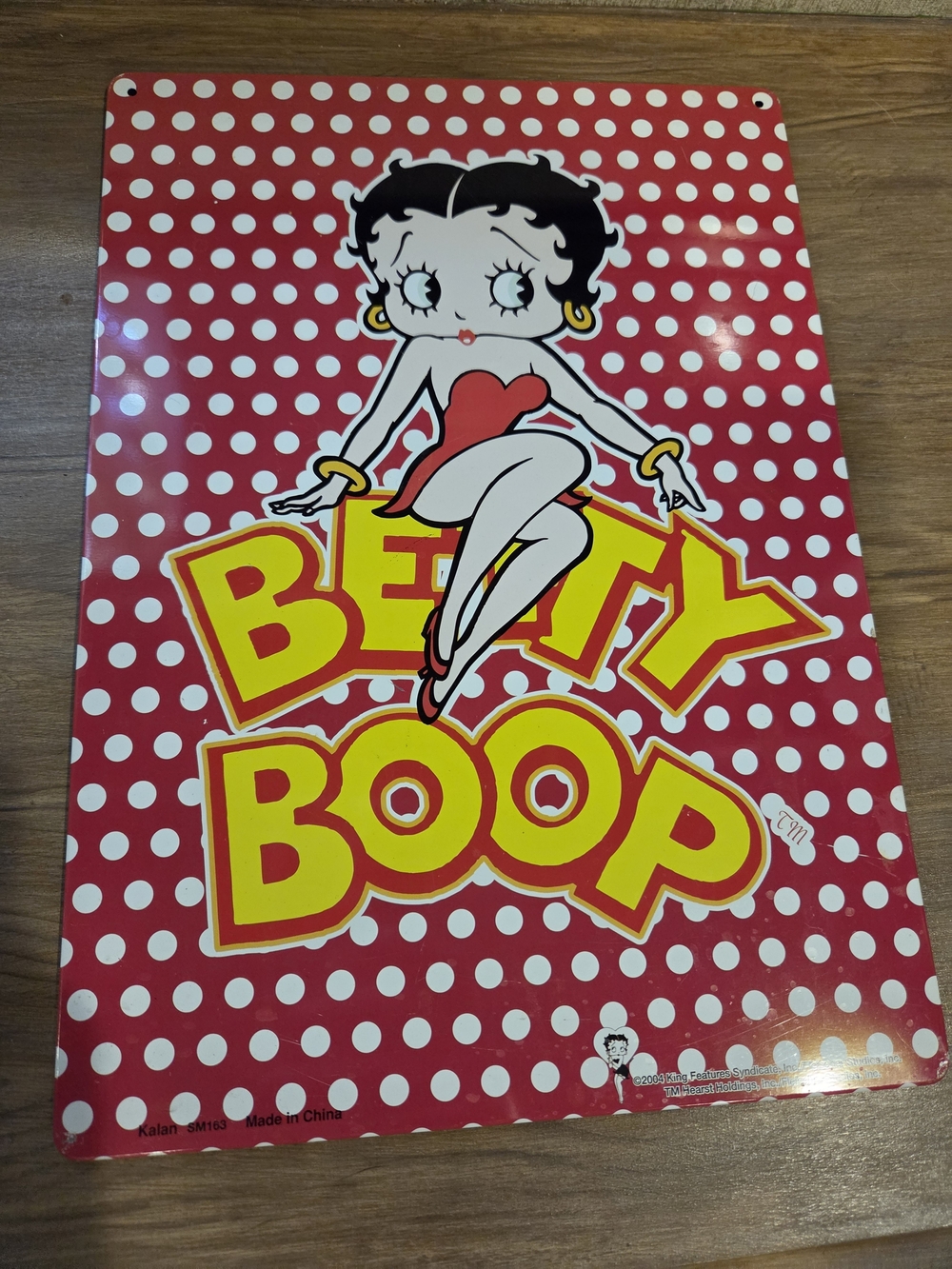 Vintage Betty Boop Metal Wall Art Sign